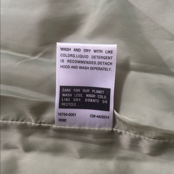 Levi’s | Light Green Long Puffer Hooded Jacket Size Small - Picture 12 of 15